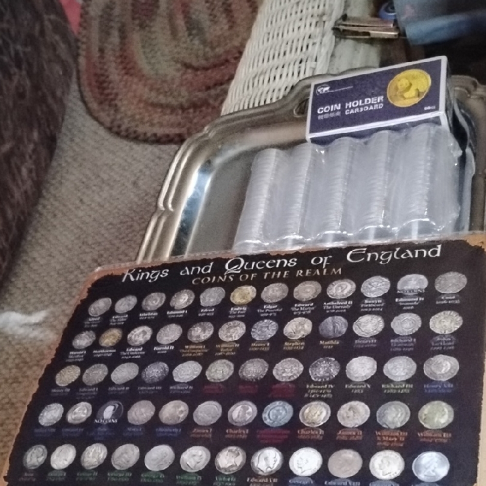 Kings and Queens of England Tin Sign &Coin  Holders